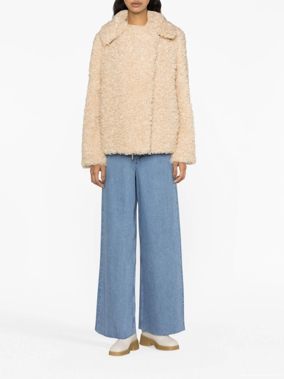 Cheap Women Stella McCartney fur-design coat oversized Teddy 0809